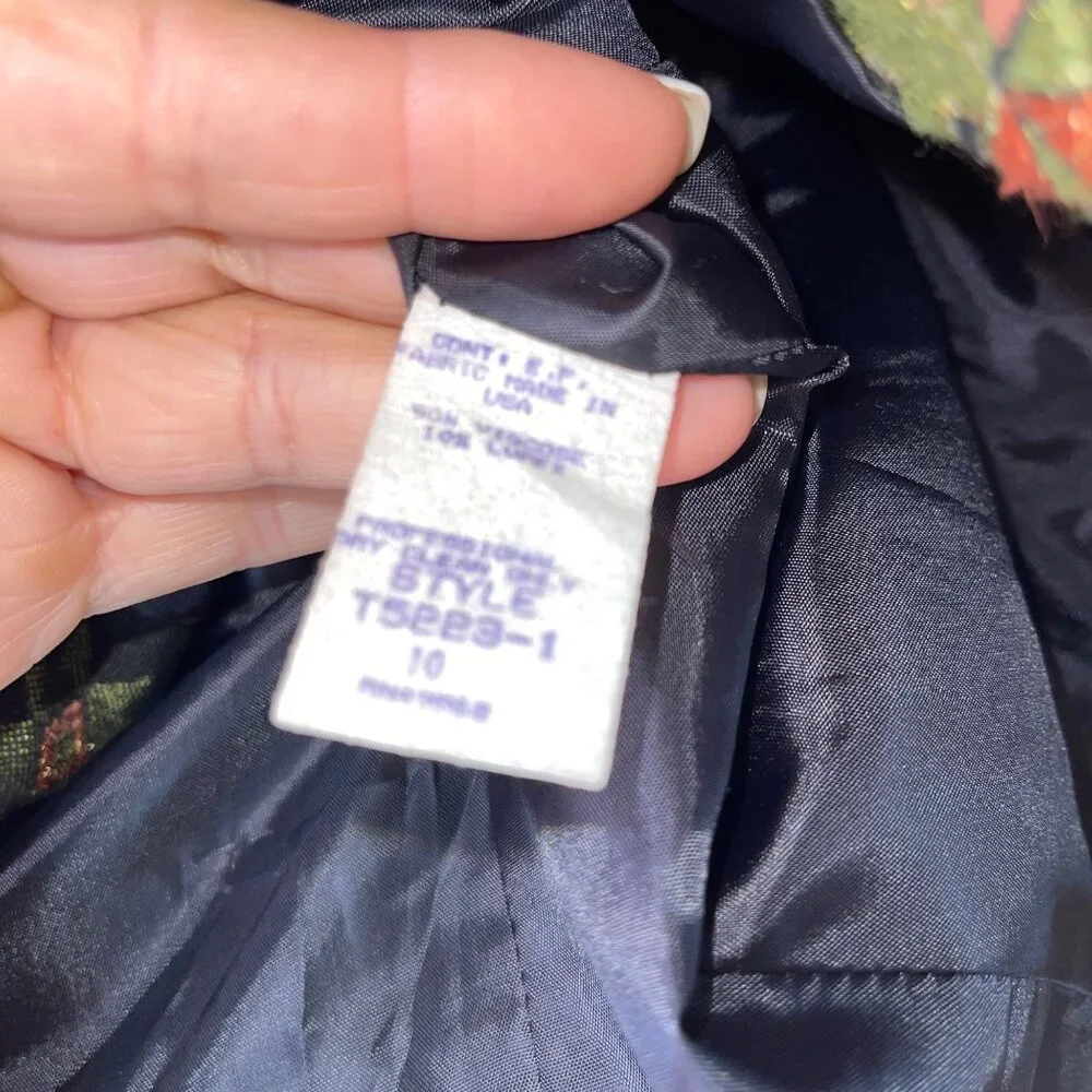 Victor Costa Vintage Womens Skirt Suit Size 10 Multicolor Brocade Star Print - Picture 13 of 16